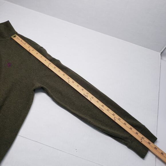Polo Ralph Lauren 1/4 Zip Sweater Mens Small Green Pullover Preppy Casual Cotton - Picture 15 of 16